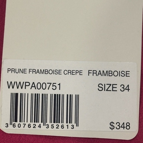 ZADIG & VOLTAIRE Prune Crepe Flat Front Pants Size 34 - Picture 6 of 6